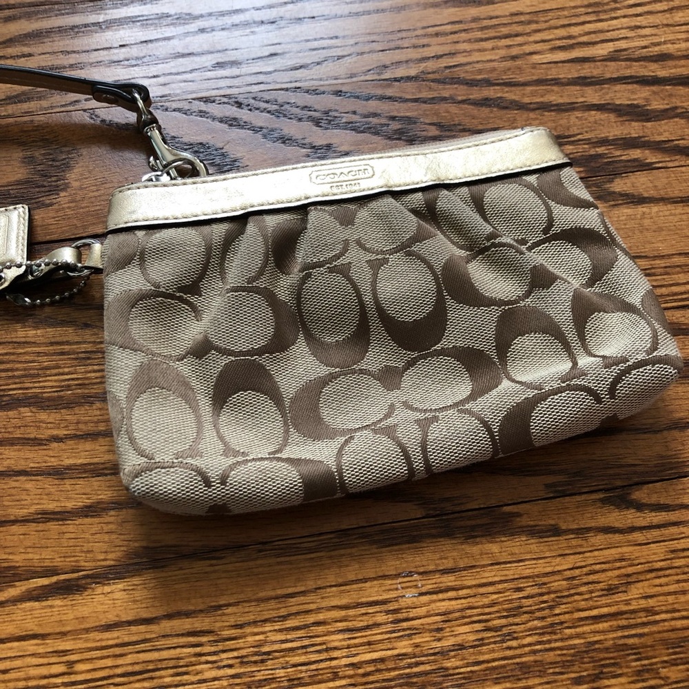 Tan Coach Wristlet